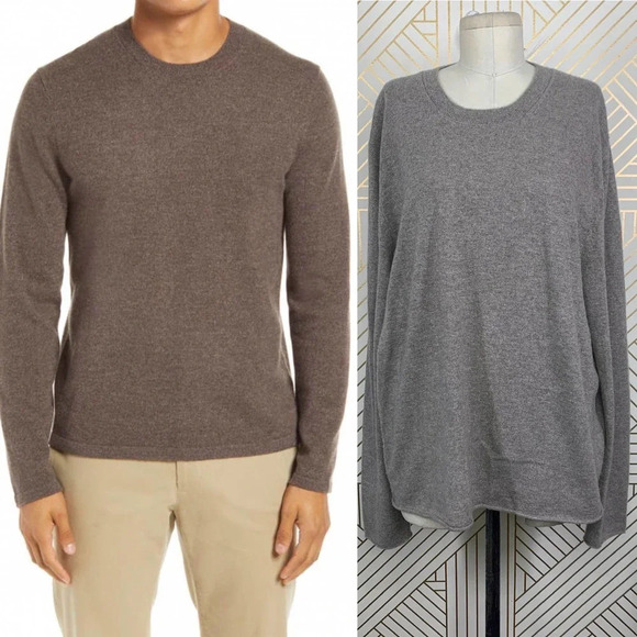 Vince Other - Vince Men's Marl Crewneck Cashmere Sweater In Heather‎ Palomar Size US XL
